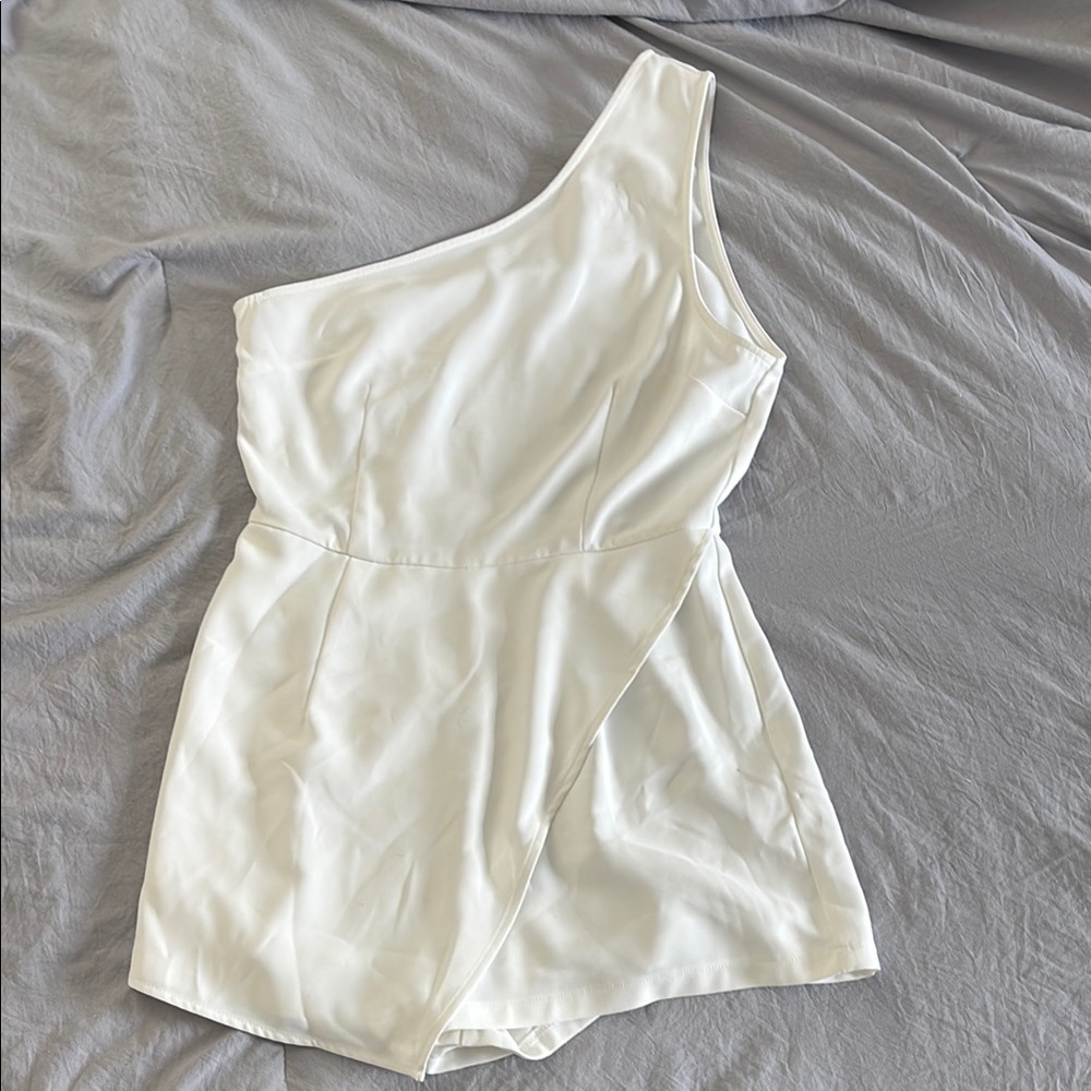 Elegant Asymmetrical White Dress